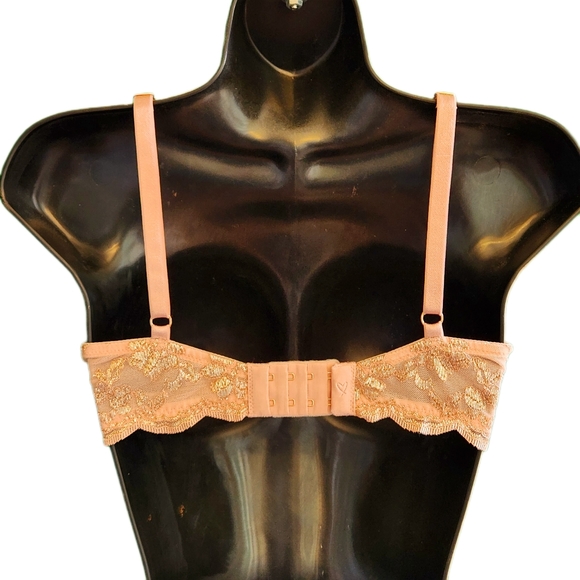 Victoria's Secret Pink & Rose Gold Metallic Dream Angels Lightly Lined Bra (36C) - Picture 5 of 8